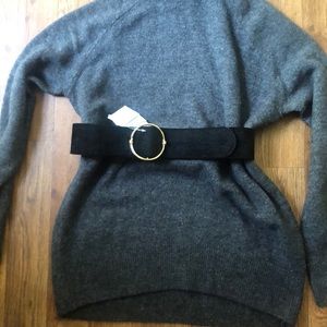 Black snake skin waist belt